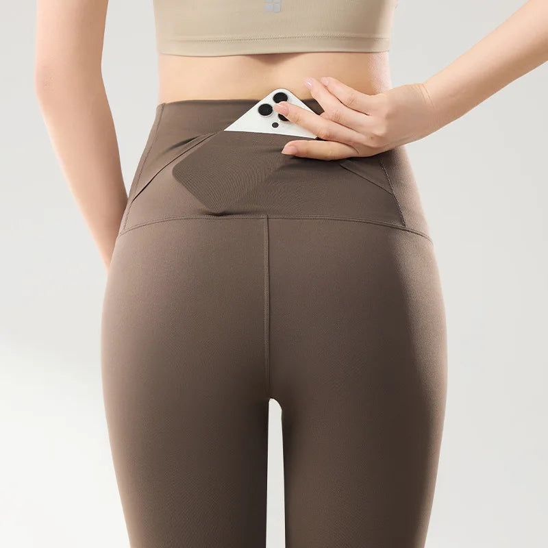 Leggings Piel Tiburón PV | Cintura Alta Bolsillo Espalda | Ajustado Sexy Fitness Yoga | Ticotrendy