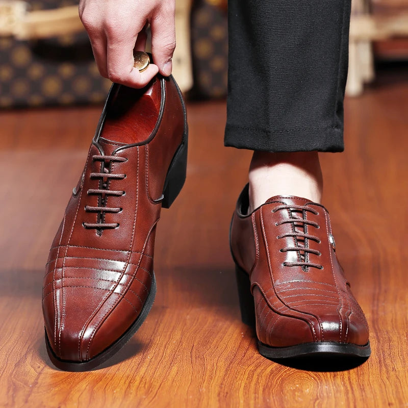 Zapatos Oxford Hombre Charol Elegantes Punta Puntiaguda Fiesta Boda | Alta Calidad