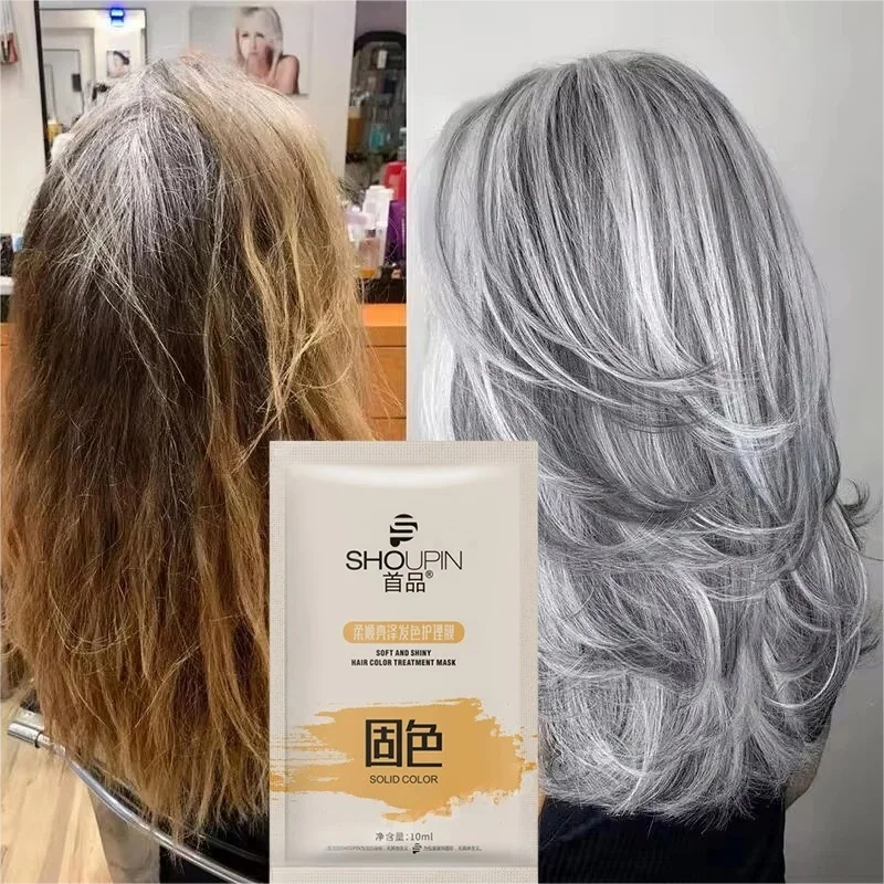 Mascarilla para el cabello con bloqueo mágico, blanqueador de cabello rubio, amarillo, elimina el lino, efecto Color gris plateado, champú para el cabello antioloros de latón