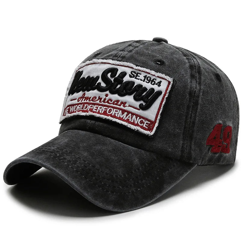 Gorra Vintage con Visera Curvada Bordada para Actividades al Aire Libre