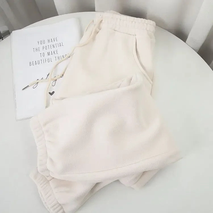 Pantalón Harem Lana Cálida | Pierna Ancha Holgado | Cintura Alta y Cordón Unisex | Ticotrendy
