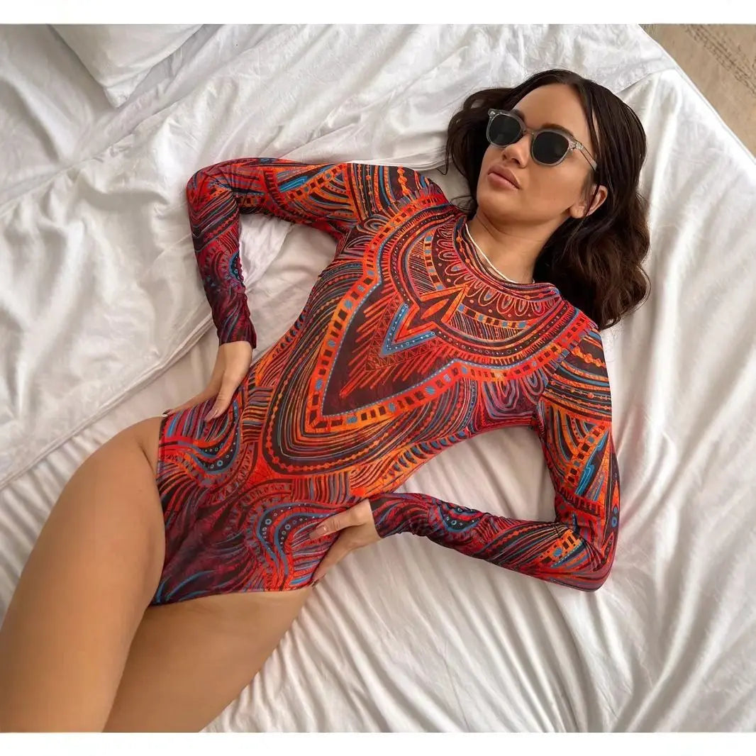 Rashguard de Playa Estampado | Protección UV | Mujer | Vacaciones