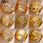 Anillo Trendy Hueco Vintage | Acero Inox | Joyería Pareja Boda | Lujo Y2K