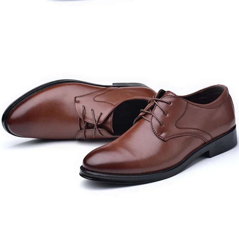 Zapatos de Hombre | Oxfords de Cuero Negro Formales | Negocios y Bodas | Talla Grande | Tico Trendy