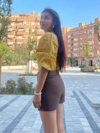 Minifalda-Short de Oficina | Cremallera y Cintura Alta