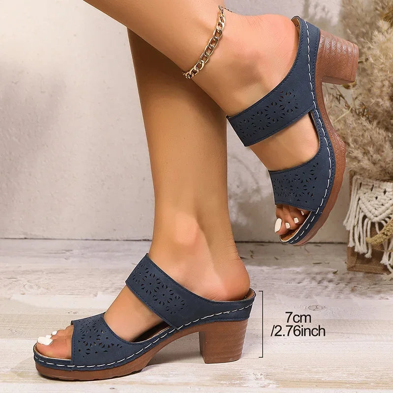 Sandalias de Plataforma con Tacón Alto para Mujer | Talla Grande | Ligeras y Antideslizantes