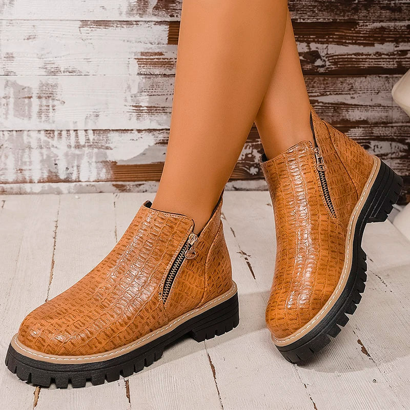 Botines de Plataforma | Doble Cremallera | Estilo Urbano