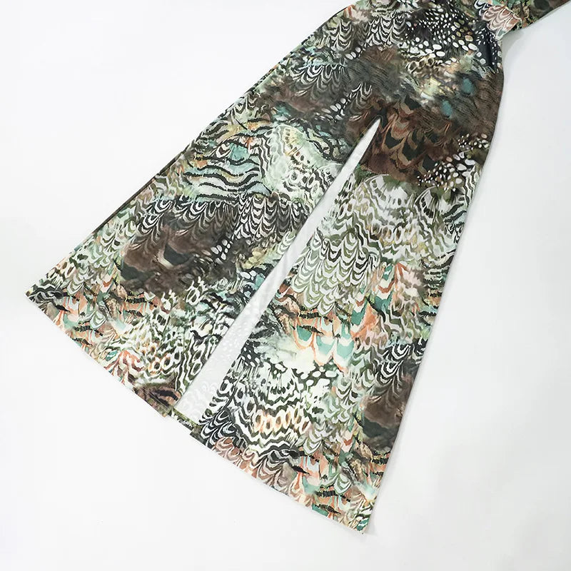 Vestido largo elegante con estampado abstracto para mujer, falda larga dividida con escote en V profundo y espalda descubierta, vestido informal de estilo francés a la moda de verano