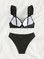 Bikini Push Up con Detalle Recortado y Volantes para Playa