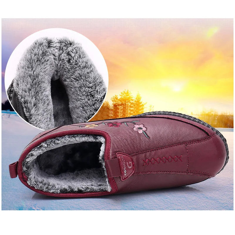 Zapatillas De Invierno Para Mamá | Mocasines Tipo Oxford Felpa Calidad