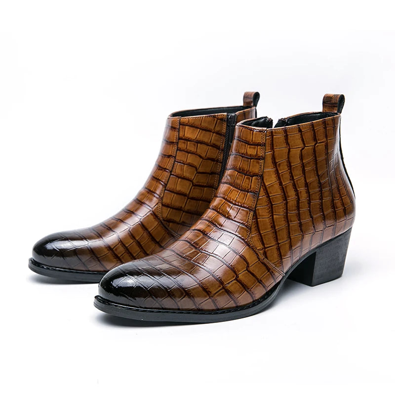 Zapatos Formales Hombre Ticotrendy Piel Dividida Boda Cómodos Con Cremallera | Punta Puntiaguda