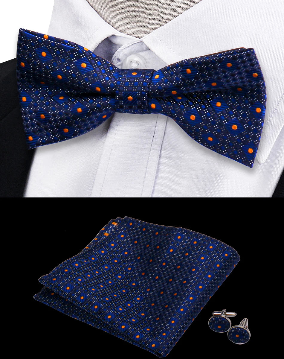Conjunto Pajarita Pañuelo Gemelos Estilo Novedad Elegancia Pura Vida