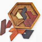 Rompecabezas Tangram hexagonal clásico, rompecabezas De madera para niños, juegos De pensamiento lógico, Casse Tete Rompecabezas De Madera