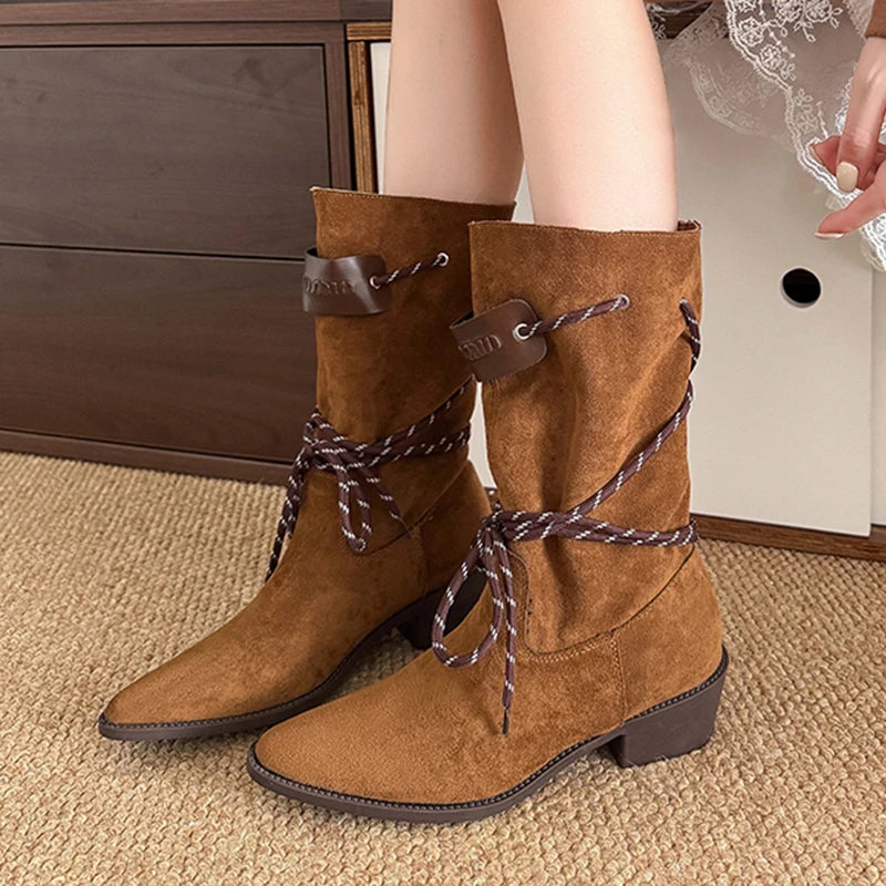 Botas Western | Tacón Grueso y Punta Puntiaguda | Estilo Retro