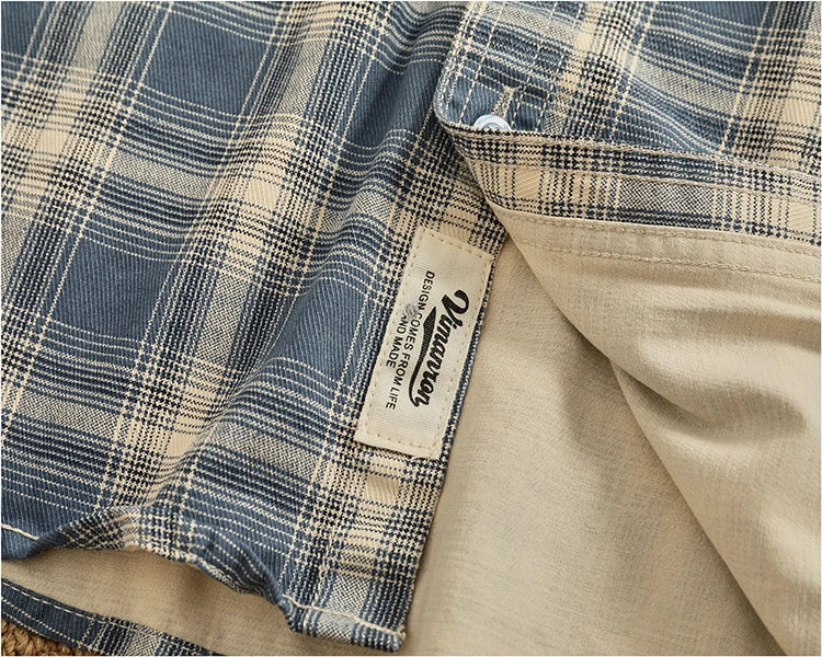 Camisa Casual Hombre | Cuadros Tartán | Algodón Puro | Manga Corta | Ticotrendy Costa Rica