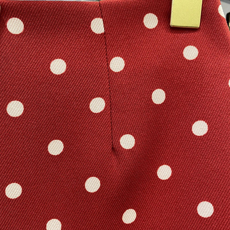 Falda Corta Acampanada | Estampado de Puntos | Estilo Coreano Retro
