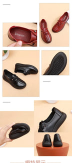 Mocasines Retro Marrones con Cuña | Cuero | Bailarinas Oxford | Talla Grande