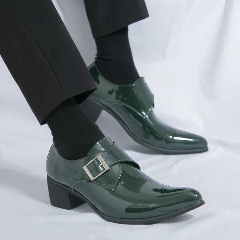 Mocasines Negros Lujo Hombre | Punta Puntiaguda Sin Cordones Zapatos Oxford Boda