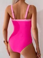 Traje de Baño Sexy de Cuello V y Cintura Alta | Playa