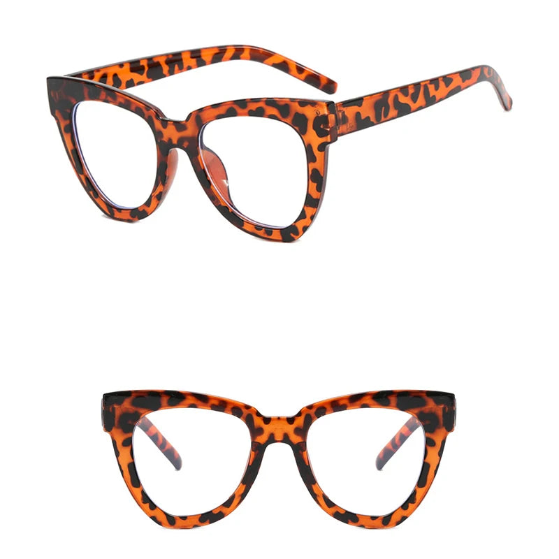 Montura Gafas Ojo Gato Marco Grande Retro Unisex | Antiazules Ópticas Titanio Plástico