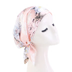 Turbante de satén preatado para mujer, diadema musulmana con patrón de Cachemira, bufanda para el pelo flexible suave, gorro para quimio, Bandana para envolver la cabeza, 2022