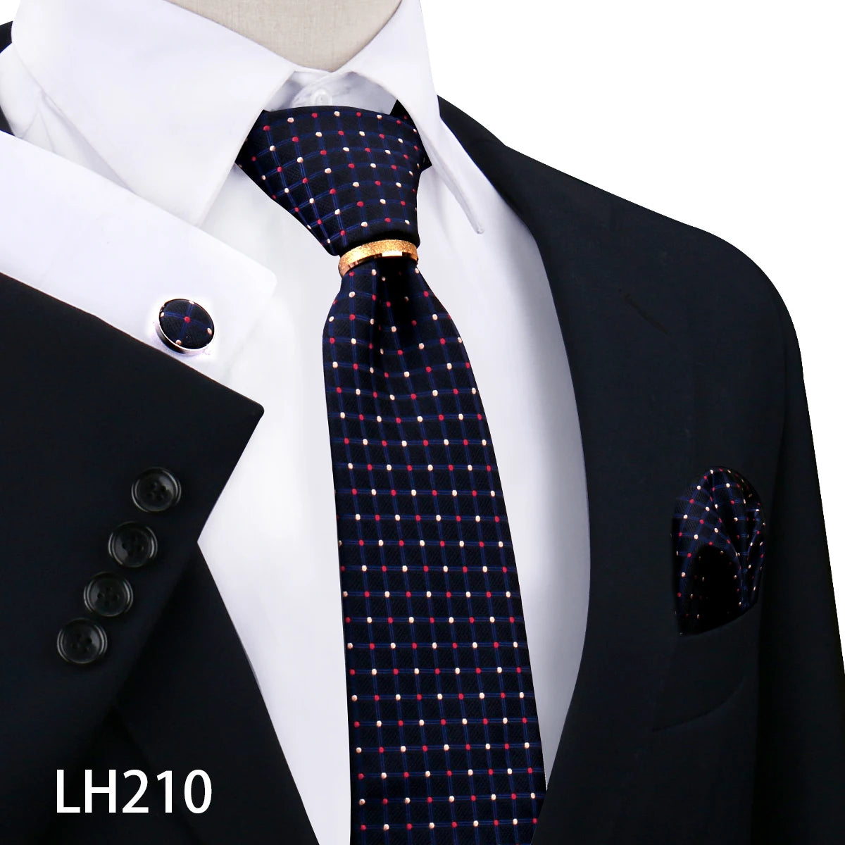 Set De Corbata Anillo Gemelos Pañuelo Accesorio De Traje Boda