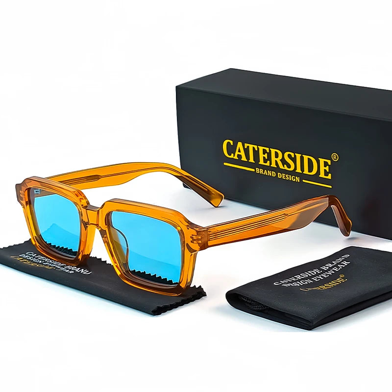 Gafas de Sol Polarizadas Caterside | Retro Cuadradas | Montura de Acetato | Unisex