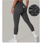 Pantalones de Yoga VEQKING con Pliegues Invisibles para Mujer, Leggings Deportivos de Cintura Alta, Levanta Glúteos, Secado Rápido, Ropa Deportiva para Gimnasio