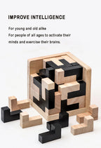 Rompecabezas de cubo 3D Luban entrelazado juguete educativo creativo de madera cerebro mente juego de aprendizaje temprano regalo para niños carta