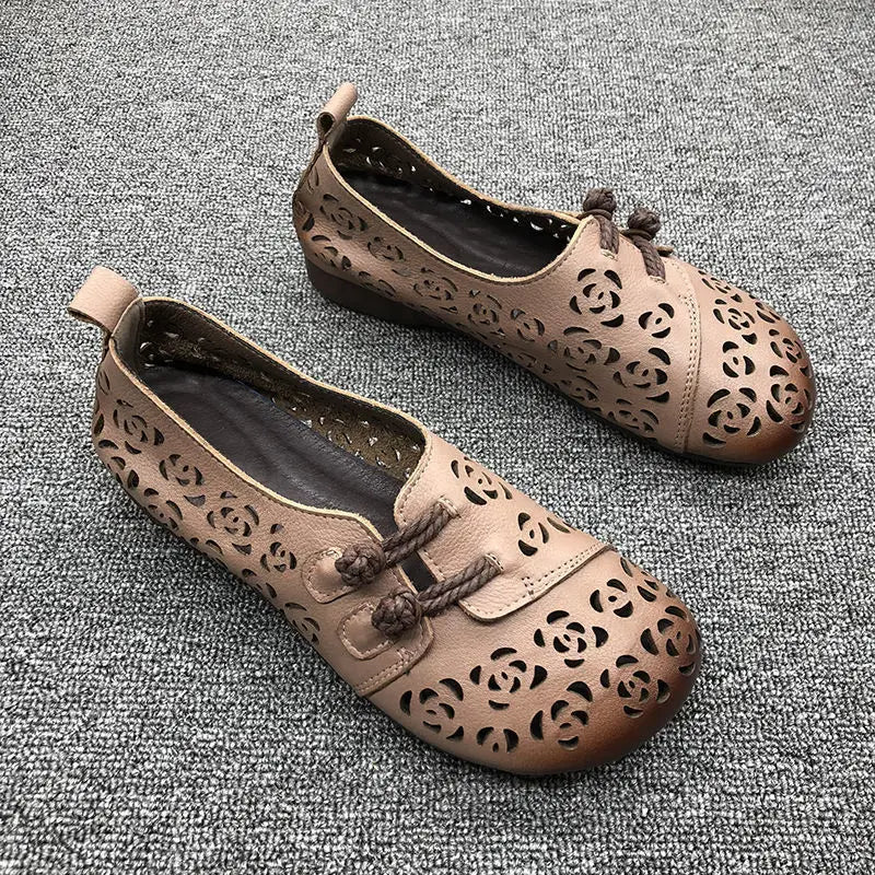 Mocasines de Diseñador con Punta Cuadrada | Ajuste Ancho | Cuero Suave | Novedad
