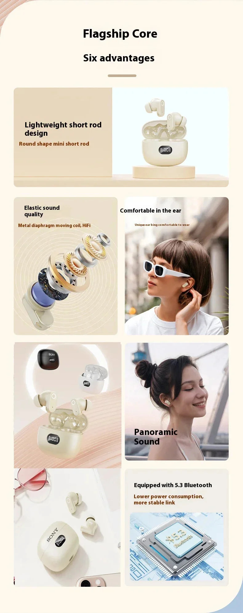 Auriculares Inalámbricos Sony Bluetooth | Sonido Superior | Batería Larga Duración | Ajuste Cómodo