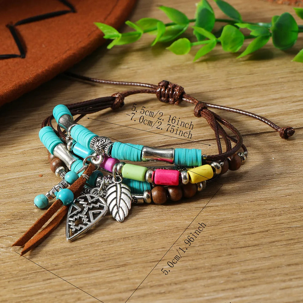 Pulseras de Cuero para Hombre y Mujer |  Hojas y Plumas  |  Dijes de Animales