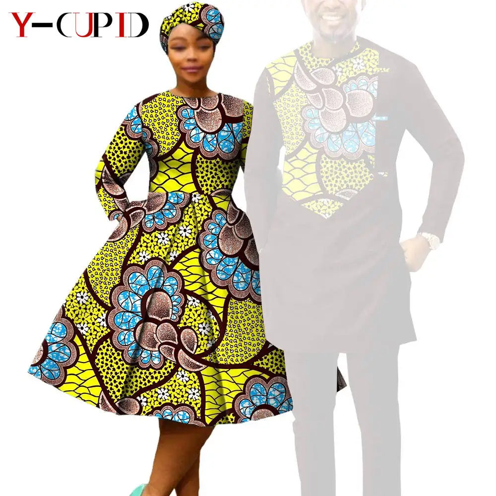 Vestido Dashiki Manga Larga Africano Pareja | Top y Pantalón | Tallas XS-6XL | Tico Trendy