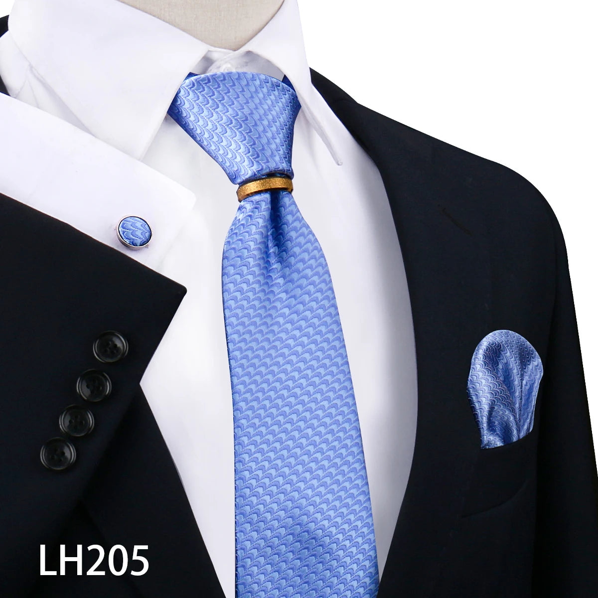 Set De Corbata Anillo Gemelos Pañuelo Accesorio De Traje Boda