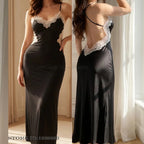 Camisón Largo con Espalda Descubierta y Encaje