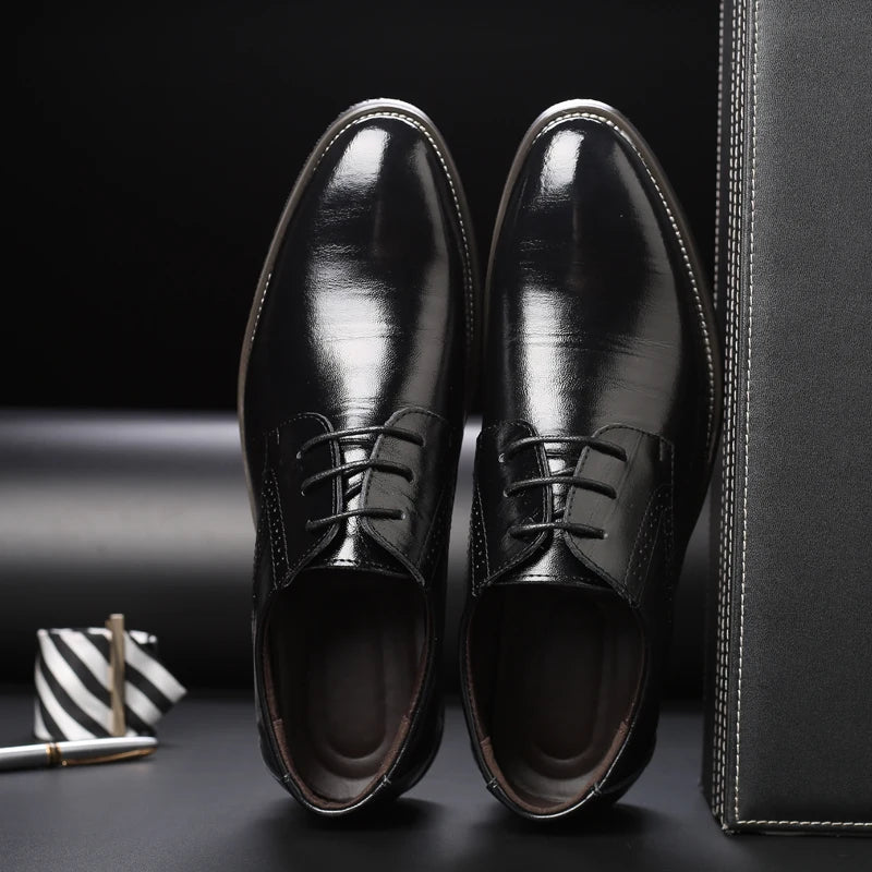 Zapatos Oxford de Cuero para Hombre | Nueva Suela Antideslizante | Ideal para Negocios y Bodas | Ticotrendy