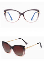 Gafas Lectura Ojo Gato Montura Metálica Clip Magnético | Polarizadas Miopía A La Moda