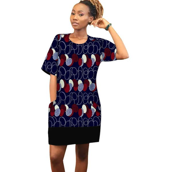 Vestido de Retazos Africano con Estampado de Cera