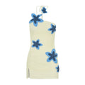 Mini Vestido Halter con Bordado de Punto | Días de Calor