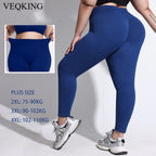 Pantalones de Yoga VEQKING para Mujer, Tallas Grandes, Leggings Deportivos Sin Costuras de Secado Rápido, Leggings de Gimnasio con Efecto Push-Up, Pantalones de Entrenamiento de Alta Elasticidad