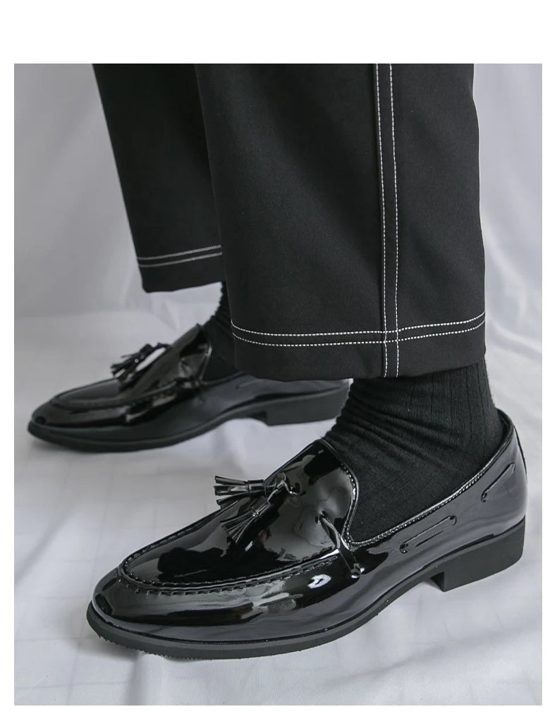 Zapatos Hombre Charol Morados Lujo Boda Fiesta Punta Puntiaguda | Talla 47
