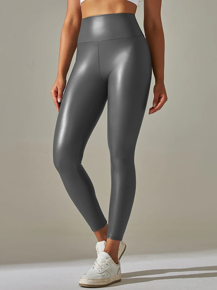 Leggings Push Up Cuero PU Mujer | Cintura Alta | Tallas Grandes