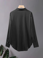 Blusa Acetato con Botones Plus Size | Manga Larga Oficina Otoño | Tallas 1XL-5XL | Tico Trendy