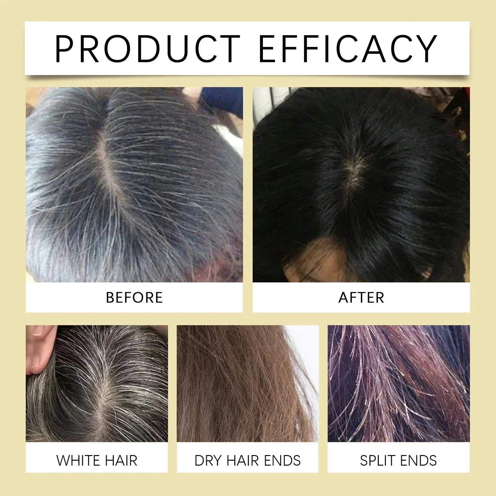 Champú para teñir el cabello con burbujas de plantas, tinte Natural para el cabello sin irritación, color gris, blanco a negro, coloración duradera, cuidado del cabello de estilo moderno