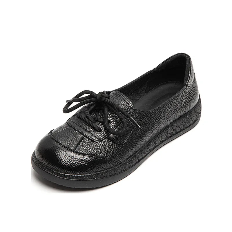 Mocasines Étnicos de Cuero Genuino | Talla Grande | Sin Cordones | Estilo Retro 2025