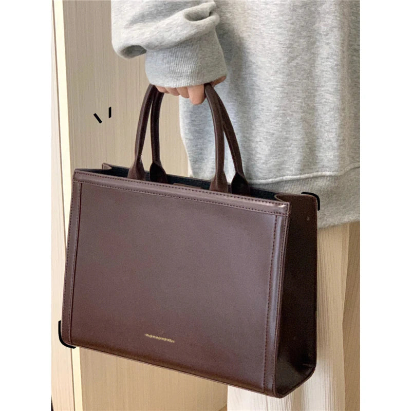 Bolso Mensajero Vintage Mujer Gran Capacidad Cuero PU