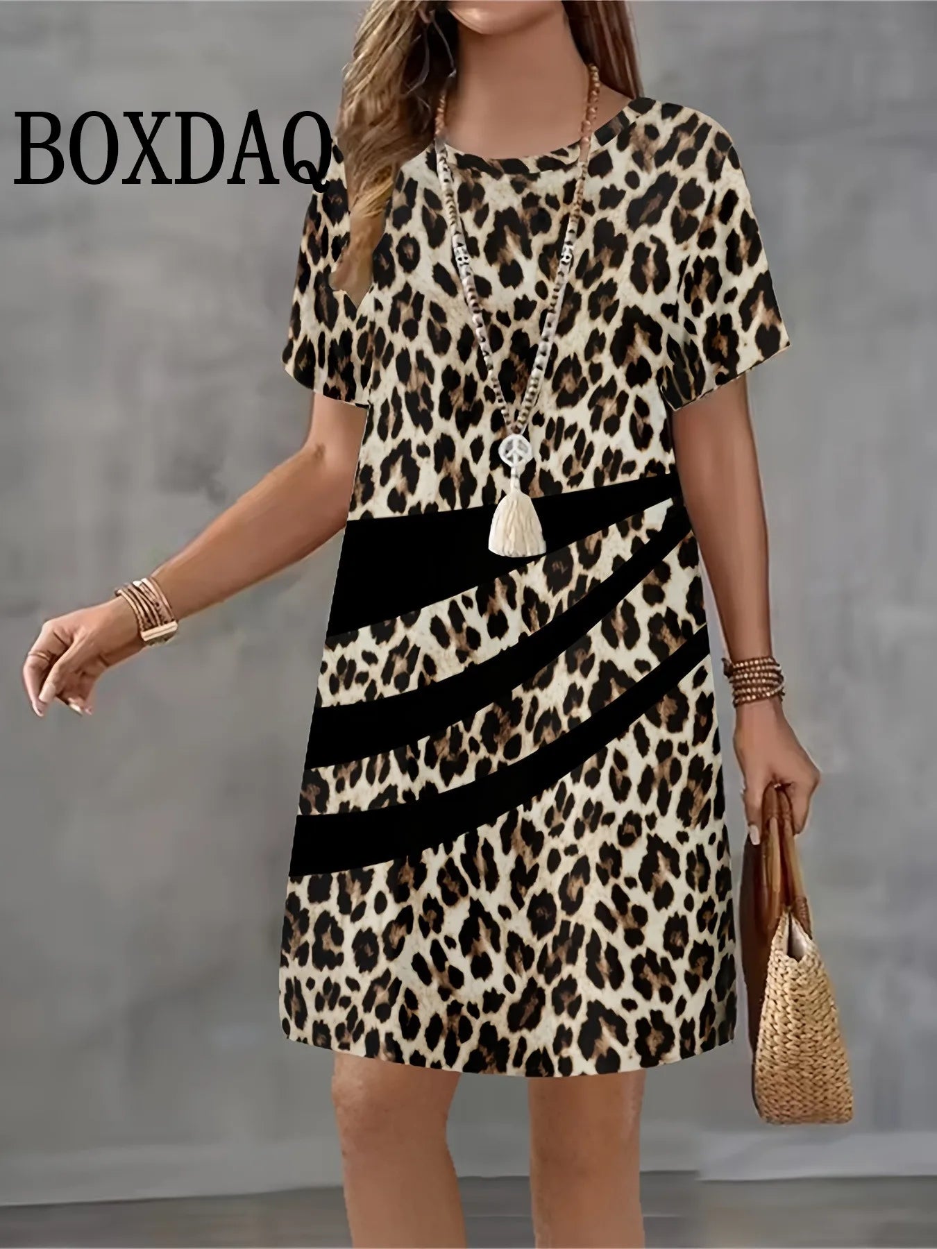 Vestido Casual Elegante para Mujer | Minivestido Holgado a la Moda | Estampado de Rayas Verano | Tico Trendy