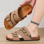 Zapatillas Hombre Corcho Ante Sintético Retro Planas Playa | Talla Grande