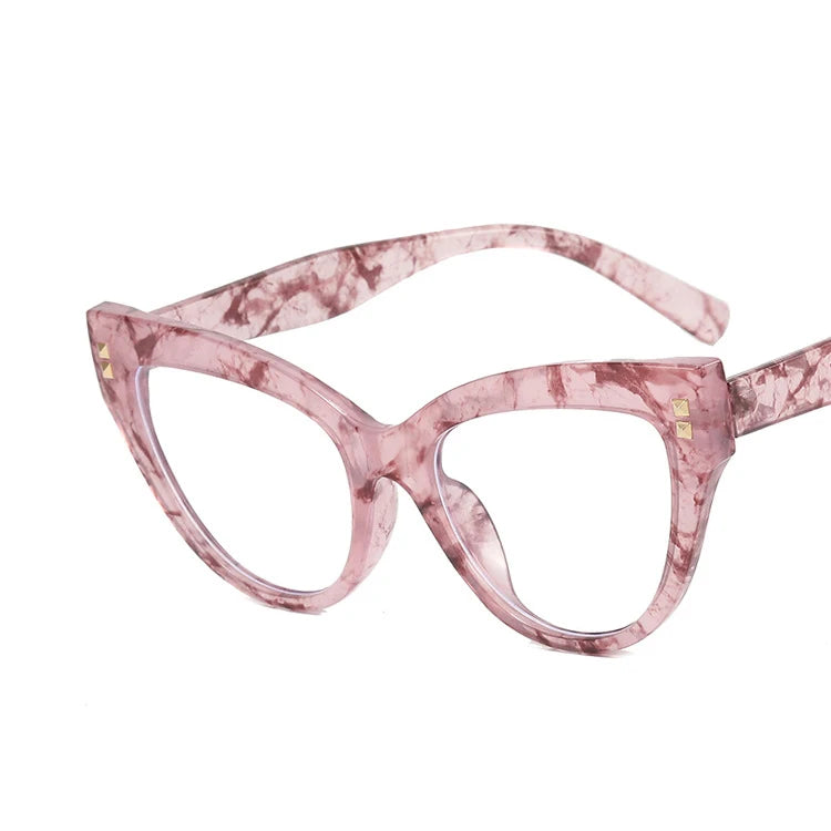Montura Gafas Ojo Gato Colores Contrastados Vintage | Antirayos Azules Ordenador Plástico Moda