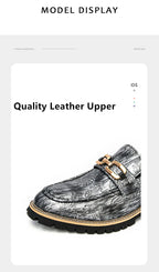 Zapatos Vestir Hombre Estampado Dorado | Negocios Punta Estrecha Antideslizante Formal